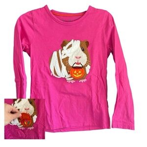 Mini Boden size 8-9 guinea pig mummy appliqué pink lift a flap top